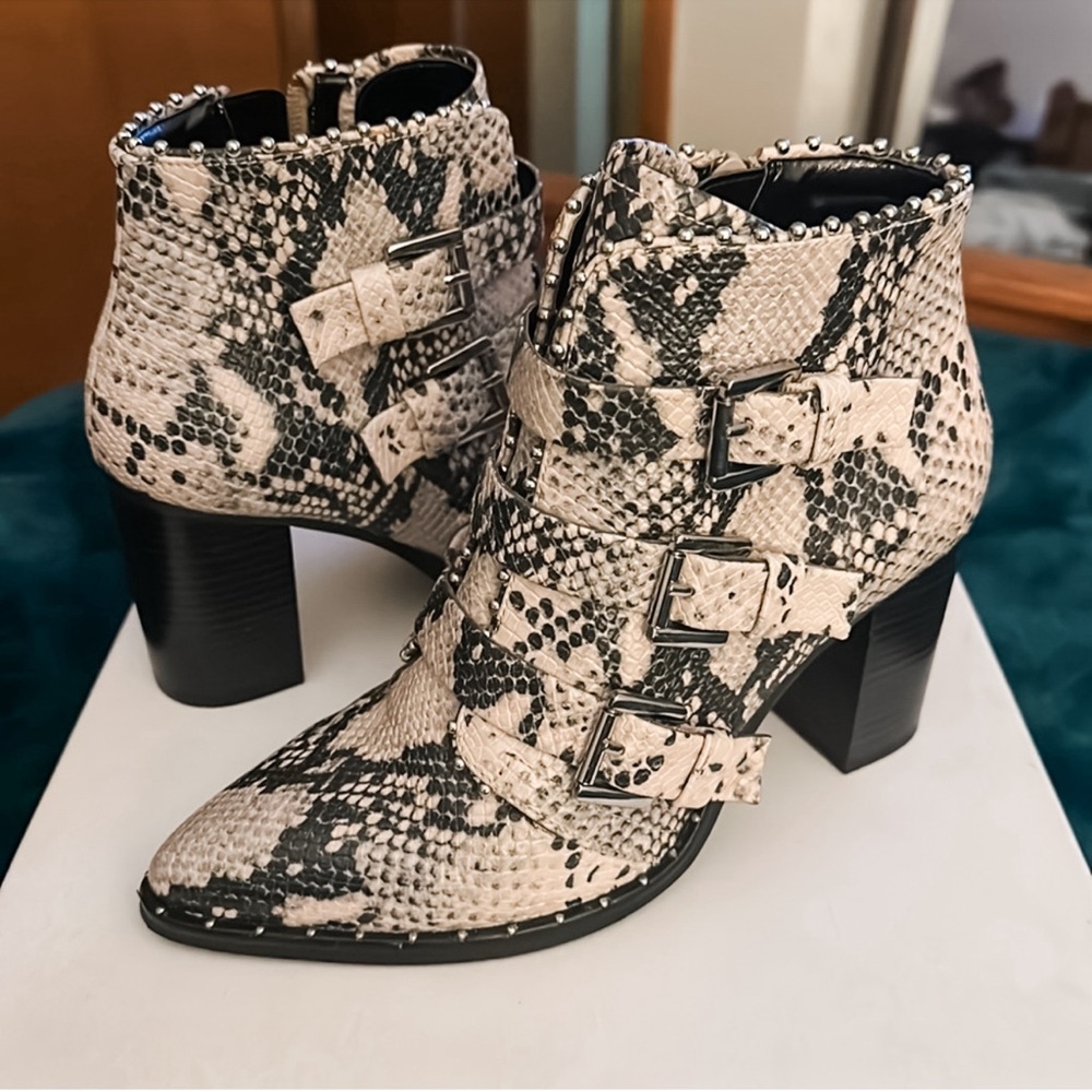 [steve madden] humble boots in snakeskin